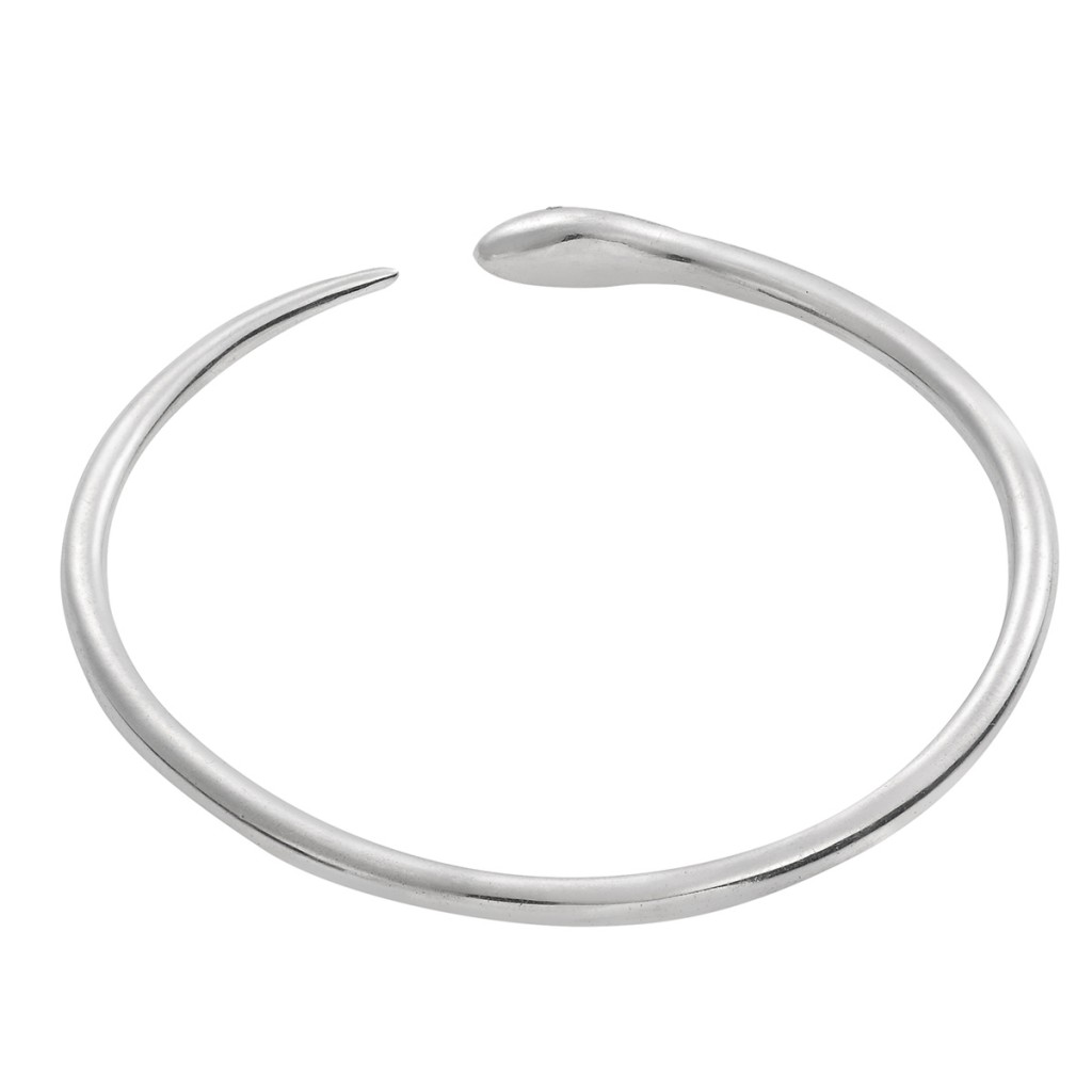 TIGER SNAKE BANGLE SLV-SP-GREY D (SHINY) (2)