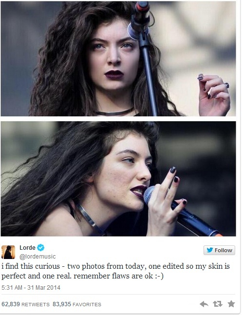 lorde tweet retouch photoshop