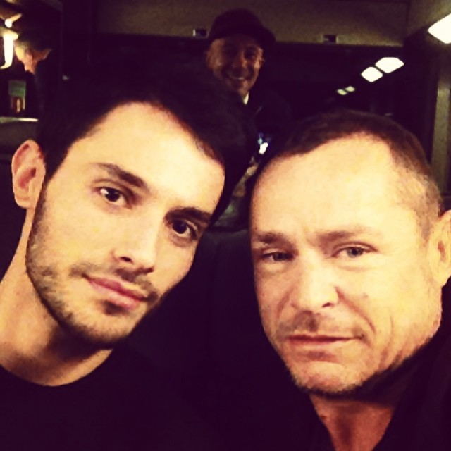 On the road again with my partner in makeup crime @grigoris_ and @laurentphilippon #fasttrain #tgv #countryside #france