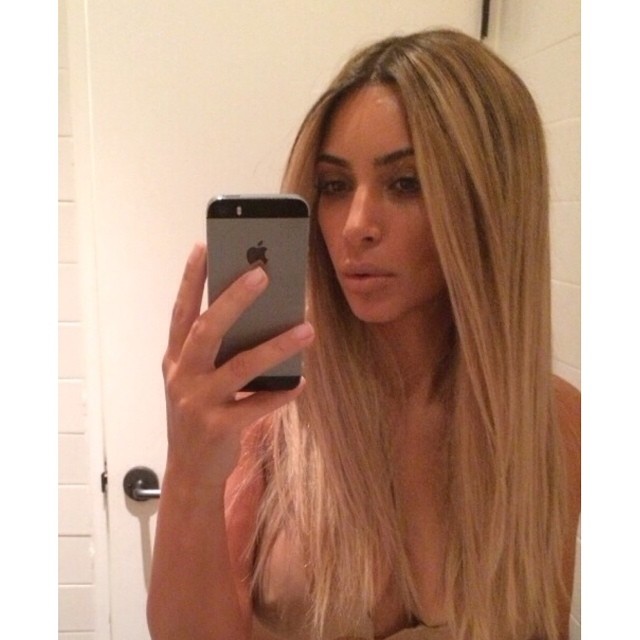kim kardashian selfie instagram blonde ksanthia pali