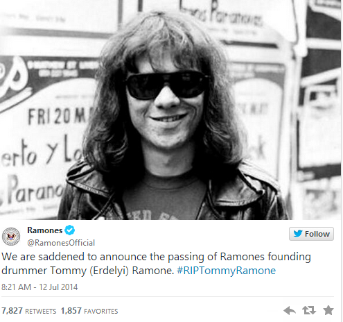tommy ramone twitter
