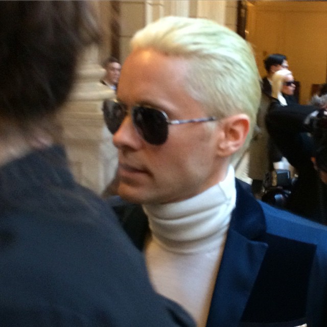 jared leto platinum hair balmain