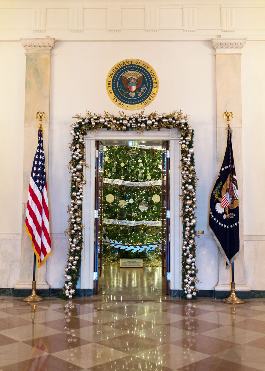 white house, christmas, decoration 