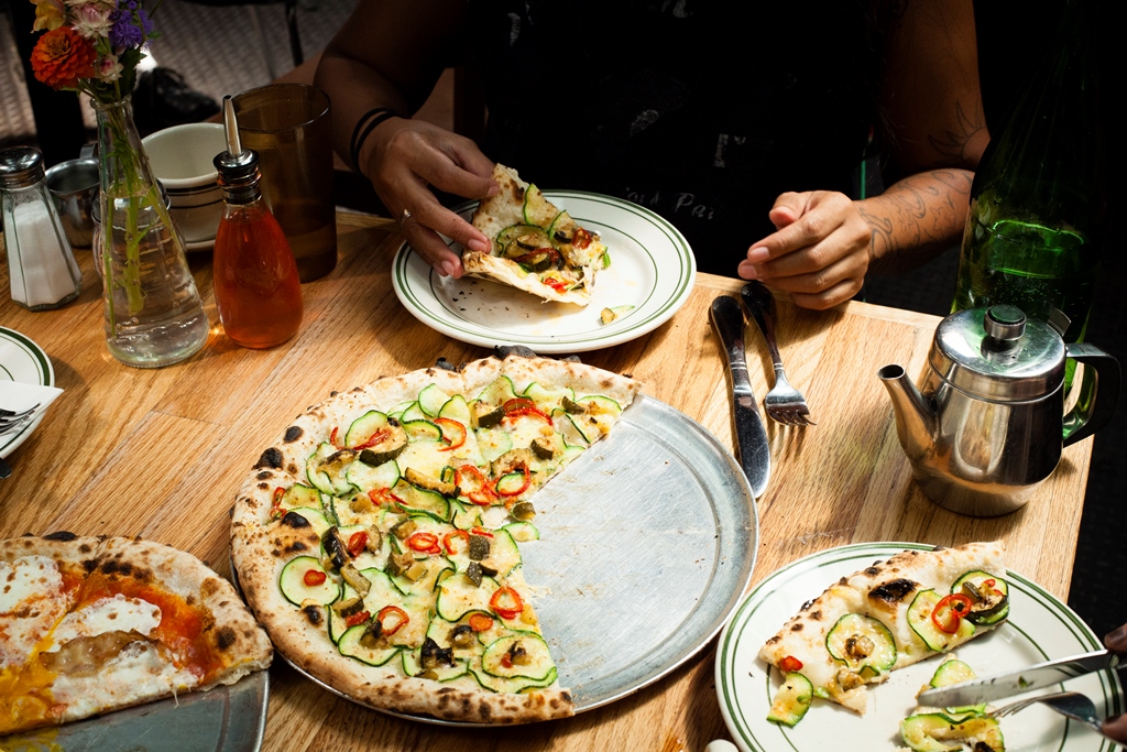 Roberta's Pizza, Bushwick, NY; Brunch at Roberta's Pizza. (Photograph by Deidre Schoo)