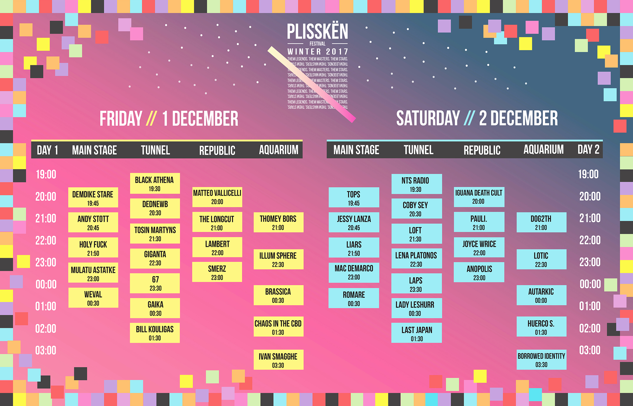 2017 Winter Plisskën Timetble Final