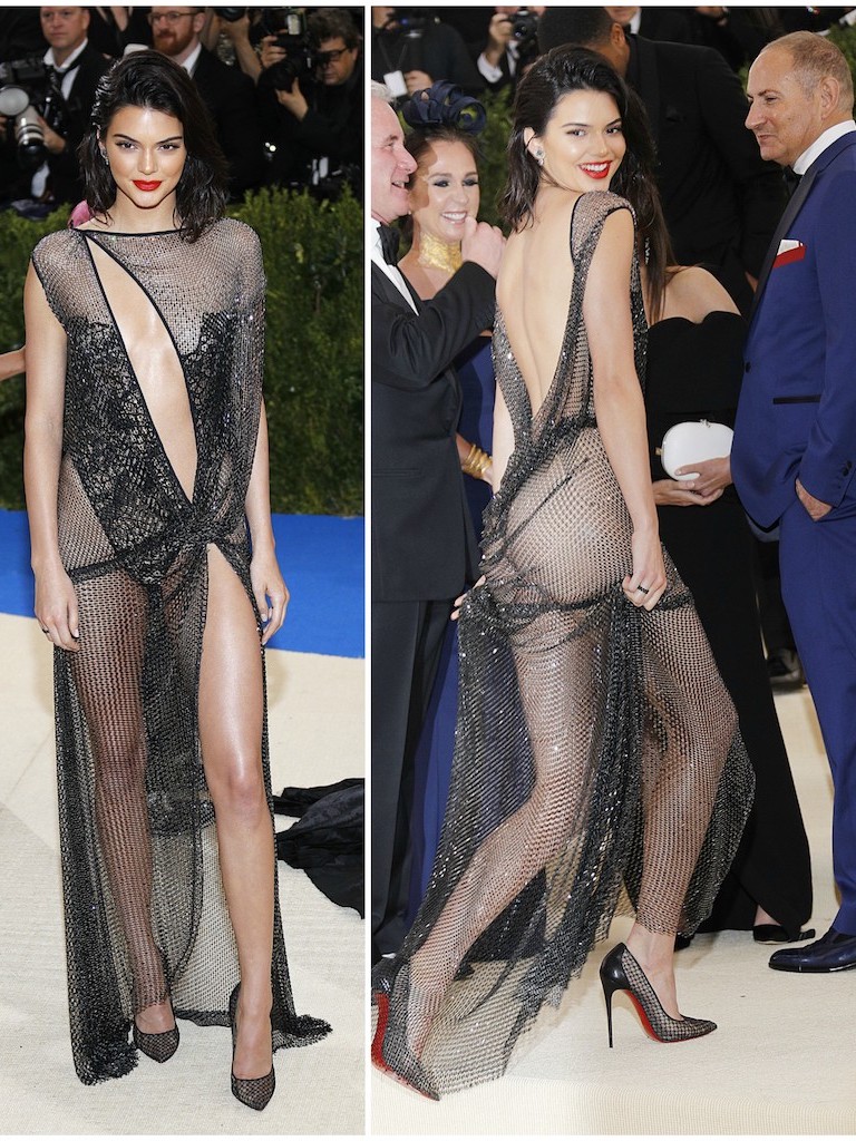 H Kendall Jenner στο Met Gala με La Perla Haute Couture Collection φτιαγμένο από 85,000 κρύσταλλα ζωγραφισμένα και ραμμένα στο χέρι. Χρειάστηκε 160 ώρες να κατασκευαστεί.   
