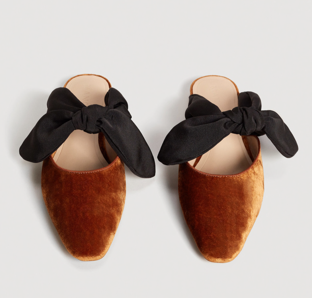 mango velvet shoes