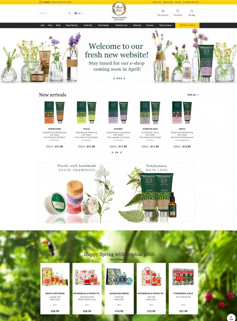 website fresh line, e-shop