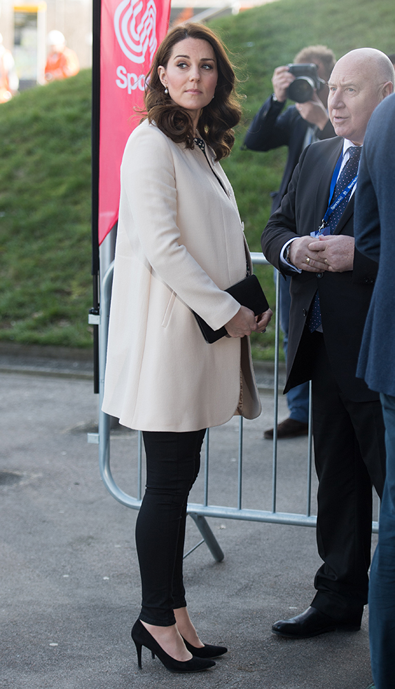 Photo Credit Must Read Zak Hussein Prince William, the Duke of Cambridge and Catherine, the Duchess of Cambridge visit a SportsAid event the Copperbox Arena in London Pictured: Catherine, the Duchess of Cambridge Ref: SPL1673951 220318 Picture by: Zak Hussein