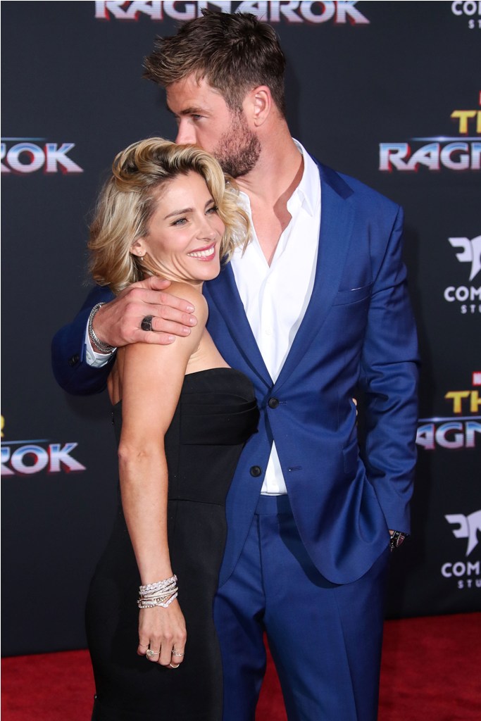 HOLLYWOOD, LOS ANGELES, CA, USA - OCTOBER 10: Actress Elsa Pataky and husband Chris Hemsworth arrive at the Los Angeles Premiere Of Disney And Marvel's 'Thor: Ragnarok' held at the El Capitan Theatre on October 10, 2017 in Hollywood, Los Angeles, California, United States. (Photo by Xavier Collin/Image Press Agency/Splash News) <P> Pictured: Elsa Pataky, Chris Hemsworth <B>Ref: SPL1599705 101017 </B><BR /> Picture by: Xavier Collin/IPA/Splash News<BR /> </P><P> <B>Splash News and Pictures</B><BR /> Los Angeles: 310-821-2666<BR /> New York: 212-619-2666<BR /> London: 870-934-2666<BR /> photodesk@splashnews.com<BR /> </P>