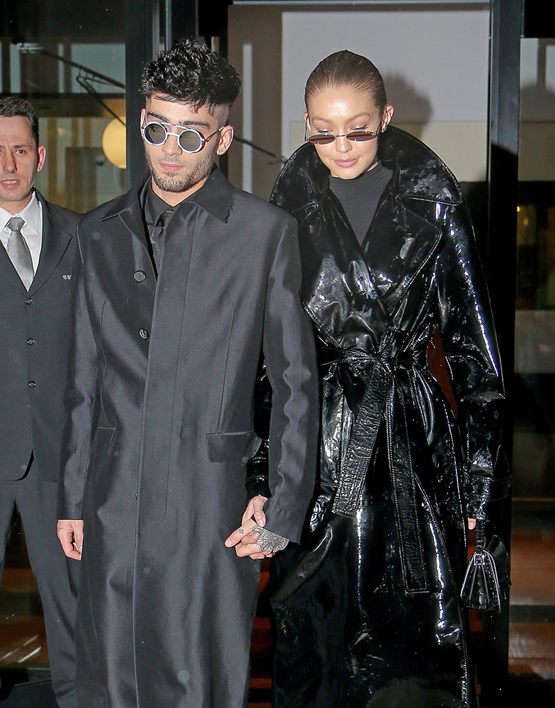 Gigi Hadid and Zayn Malik where they come out to celebrate the singer's 25th birthday in New York City Pictured: Gigi Hadid and Zayn Malik Ref: SPL1645606 130118 Picture by: Felipe Ramales / Splash News Splash News and Pictures Go Angeles: 310-821-2666 New York: 212-619-2666 London: 870-934-2666 photodesk@splashnews.com 