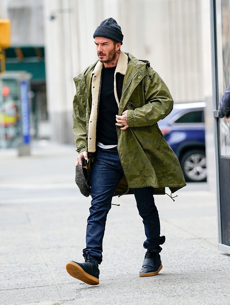 David Beckham heads out of her hotel in New York Pictured: David Beckham Ref: SPL1667181 040318 Picture by: Splash News Splash News and Pictures Los Angeles:310-821-2666 New York:212-619-2666 London:870-934-2666 photodesk@splashnews.com