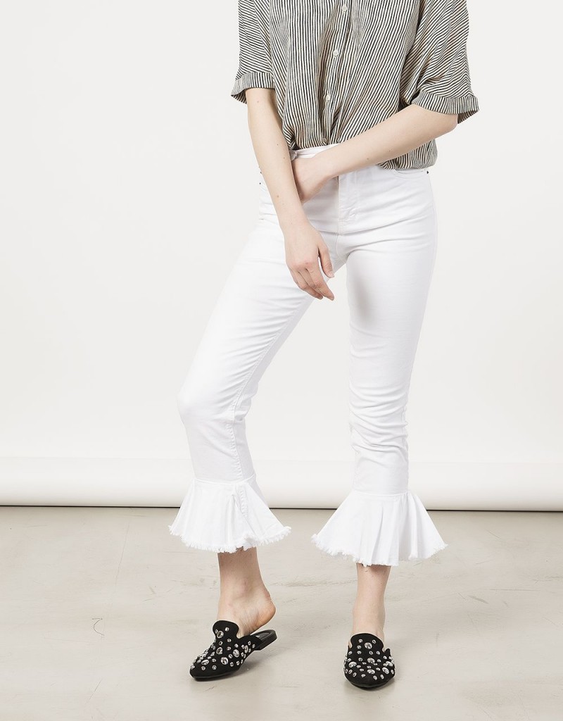 ΨΗΛΟΜΕΣΟ SKINNY ΤΖΙΝ ΜΕ ΒΟΛΑΝ, λευκό τζιν