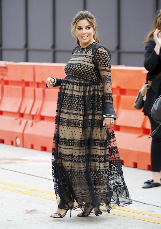 Pregnant Eva Longoria arrives at the "Overboard" premiere in Los Angeles, California
