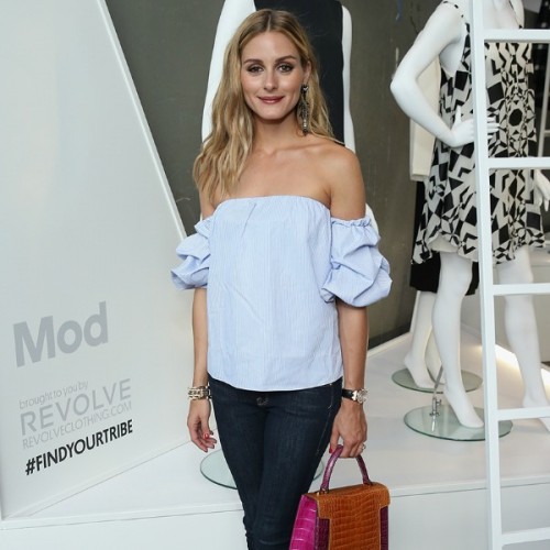 olivia palermo, off the shoulder top
