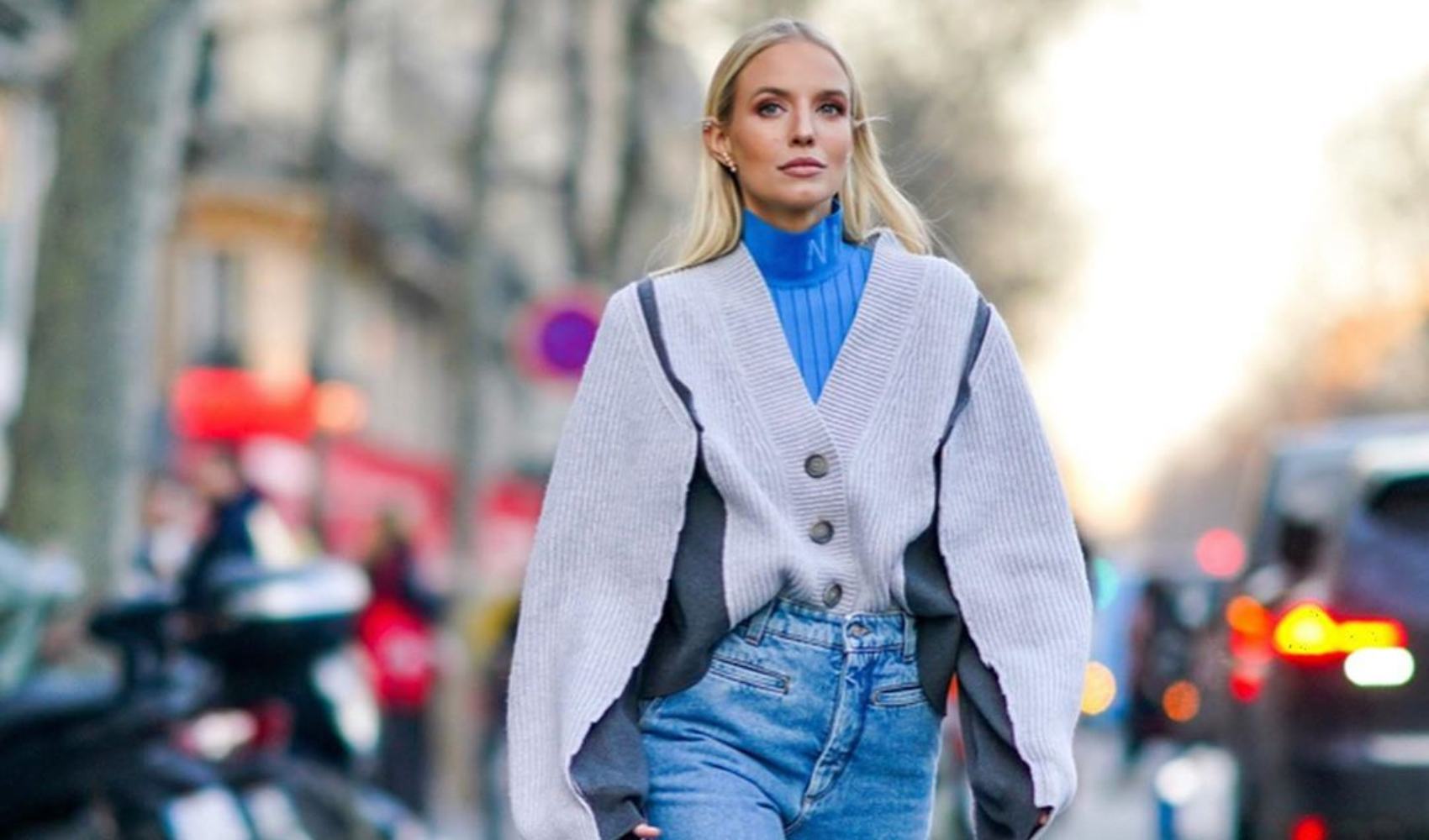 H Leonie Hanne σε φάνκι εμφάνιση με τζάκετ φαρδύ