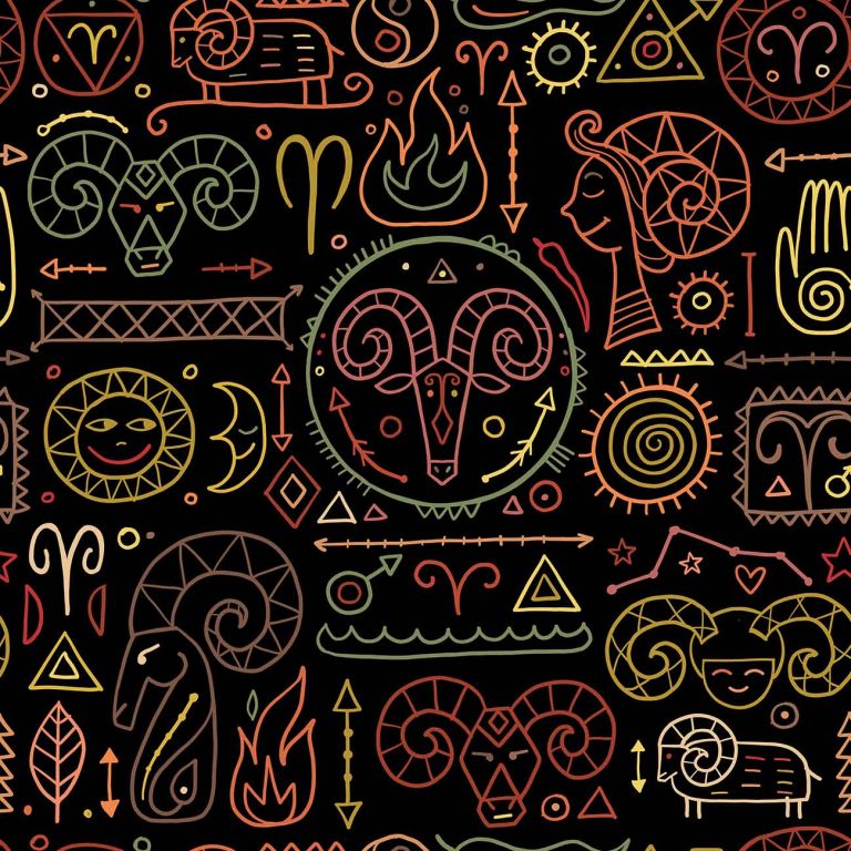 Ζωδιακές προβλέψεις. Το ζώδιο Κριός απεικόνιση σκίτσο.