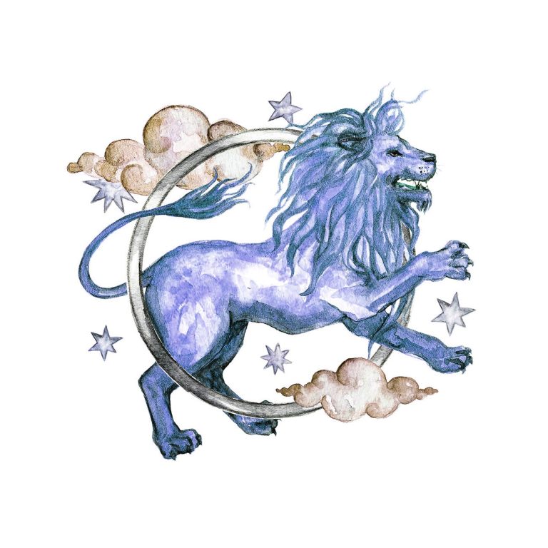 Ζωδιακές προβλέψεις. Το ζώδιο Λέων απεικόνιση σκίτσο