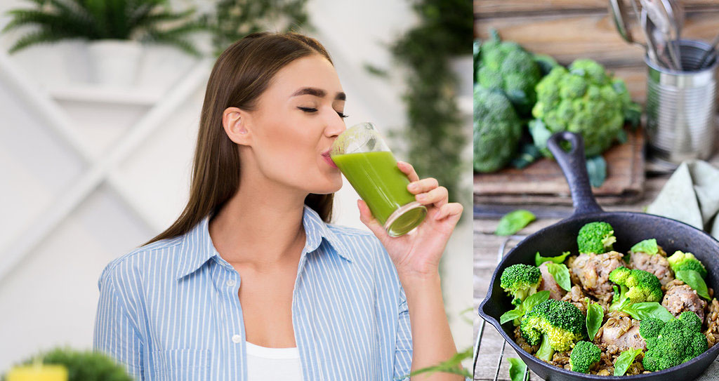 Γυναίκα πίνει χυμό για αποτοξίνωση