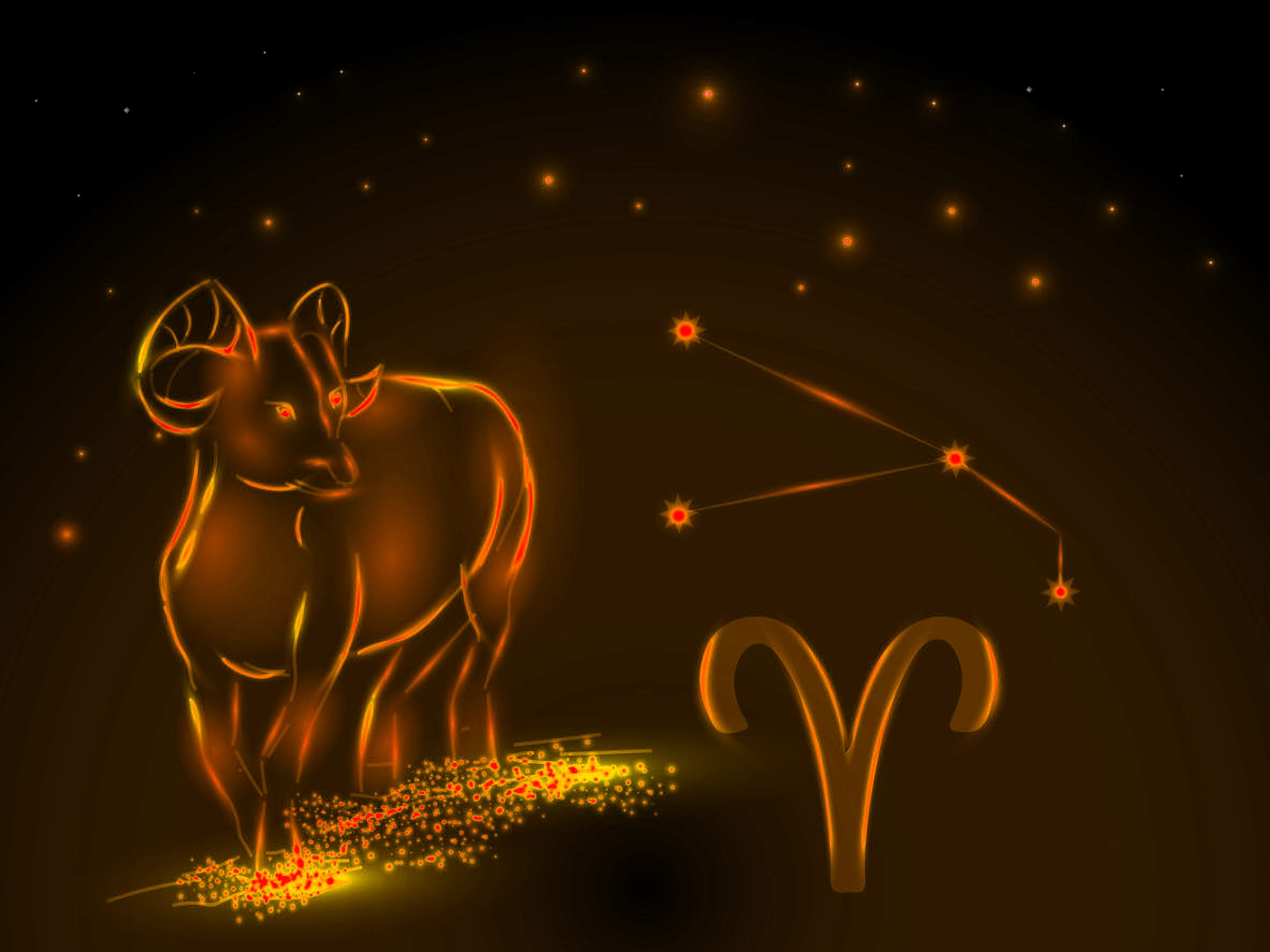 Ζωδιακές προβλέψεις. Το ζώδιο Κριός απεικόνιση σκίτσο.