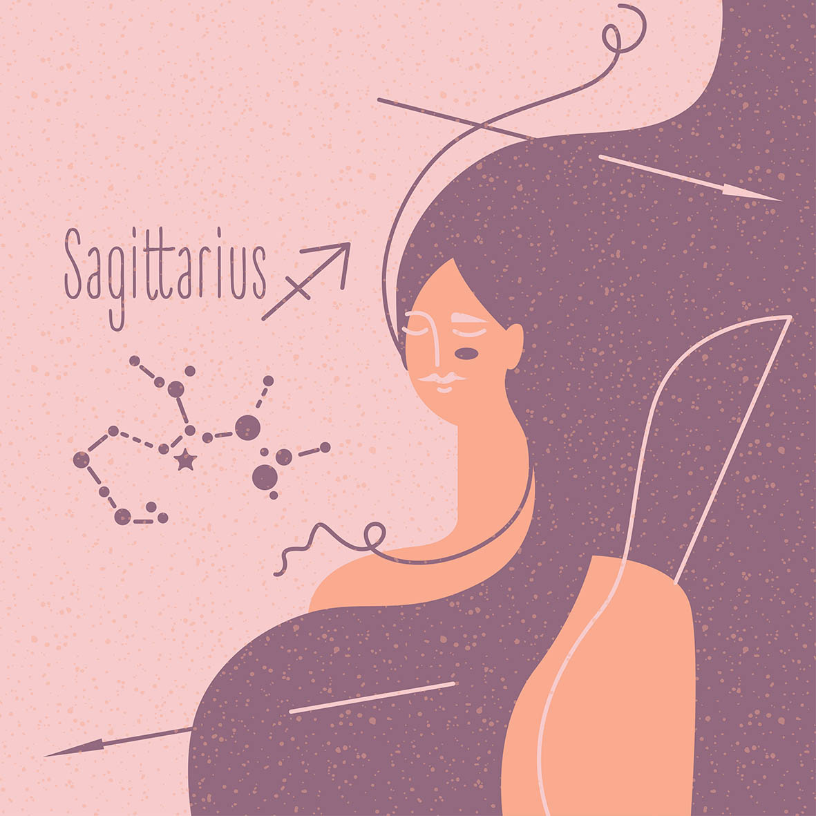 Ζώδιο Τοξότης. Απεικόνιση σε σκίτσο του ζωδίου του Τοξότη.