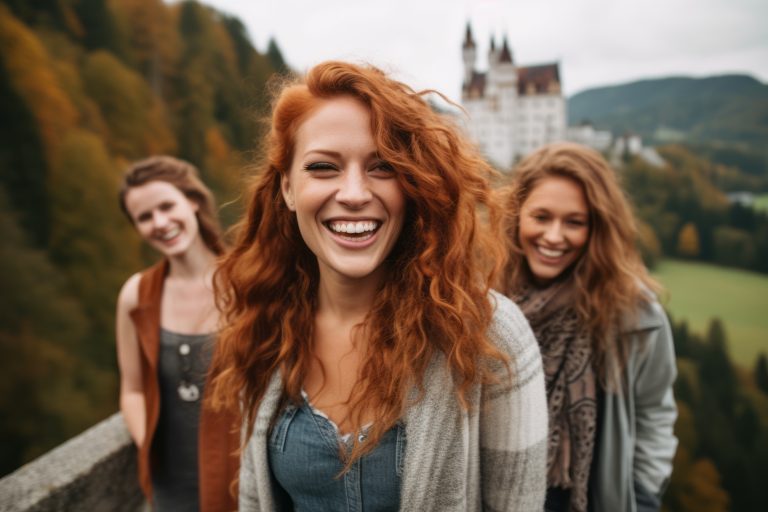 Γυναίκες φίλες διασκεδάζουν, χαμογελούν