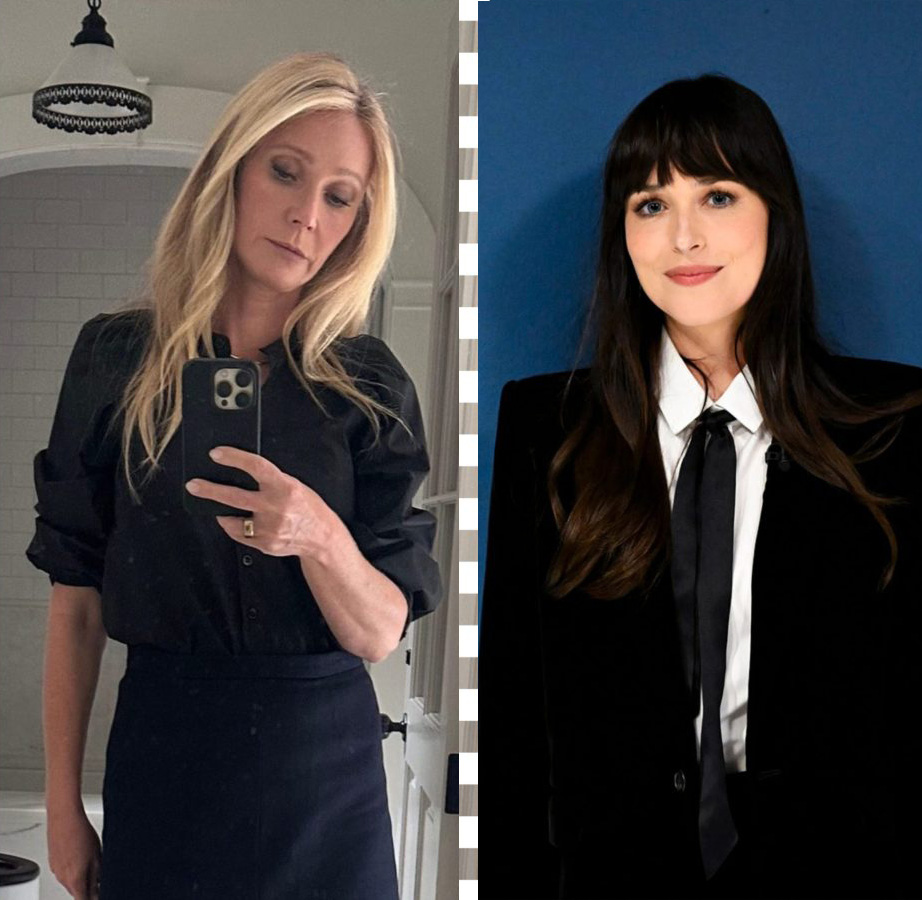 Gwyneth paltrow dakota φορώντας μαύρα johnson