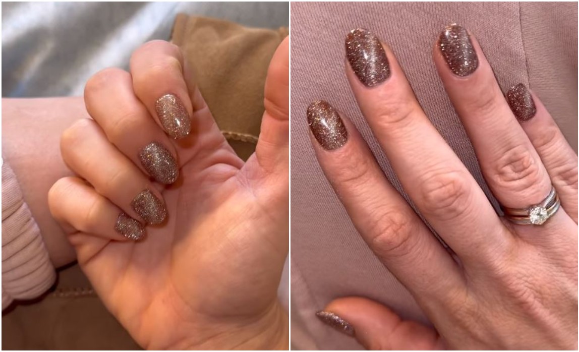 Τα glitter nails της Χριστίνα Μπόμπα