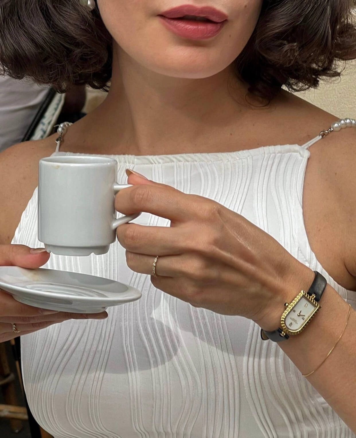 Vintage ρολόι με δερμάτινο λουράκι