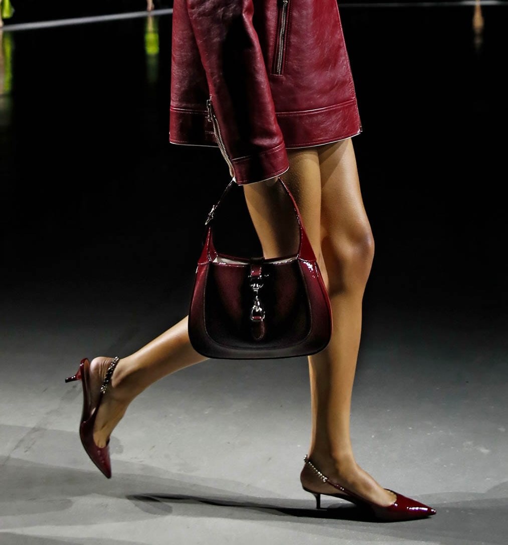 runway model kitten heel gucci ss24