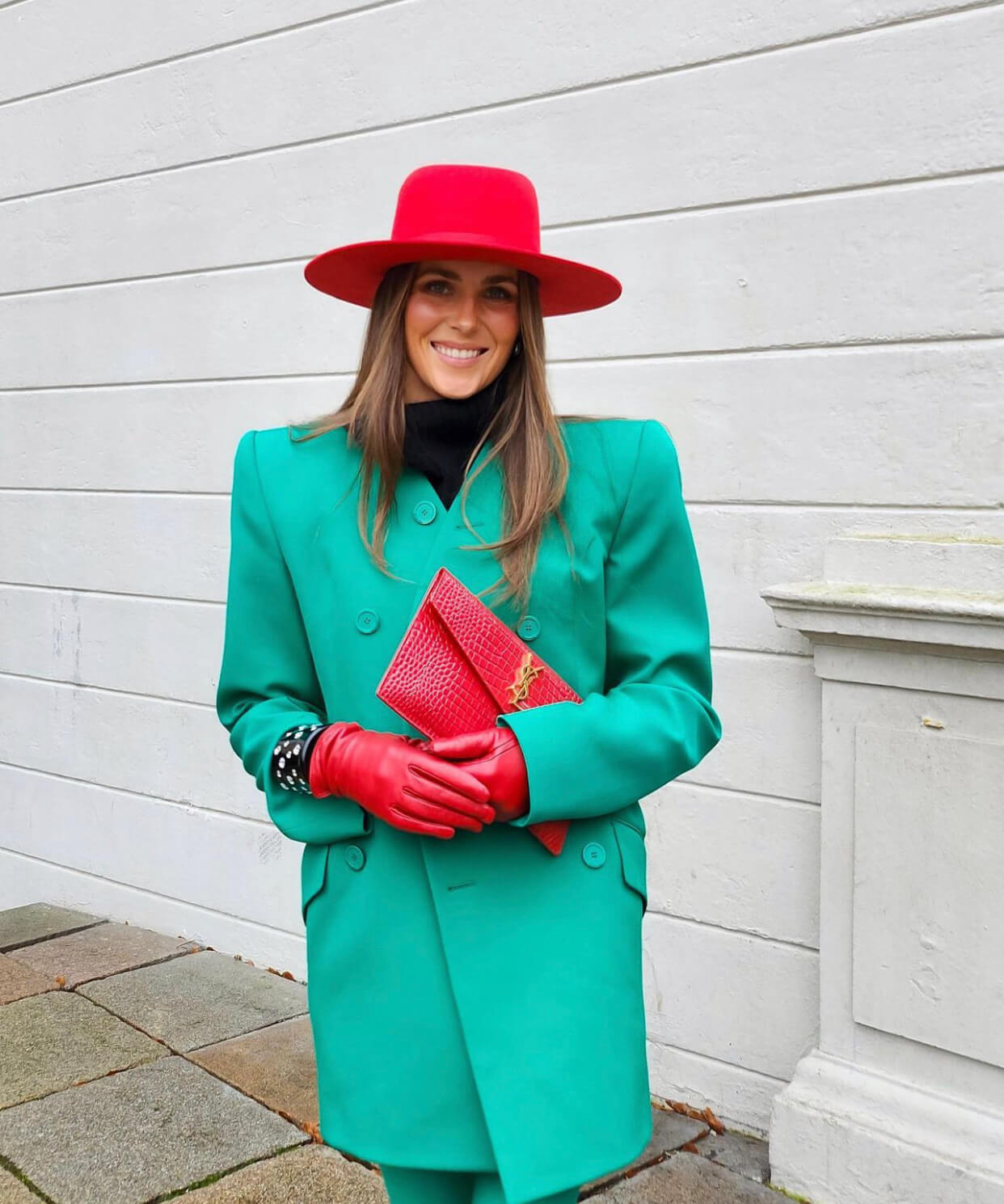 Colorblocking σύνολο με πράσινο και κόκκινο