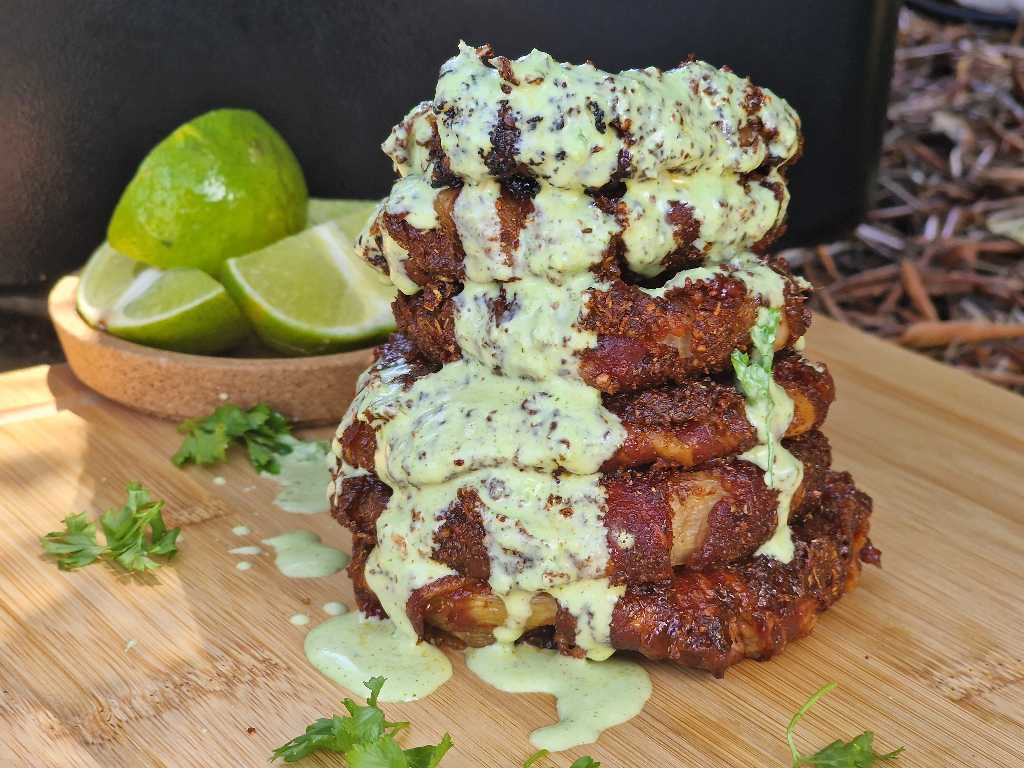 Συνταγή ροδέλες κρεμμύδι με μπέικον