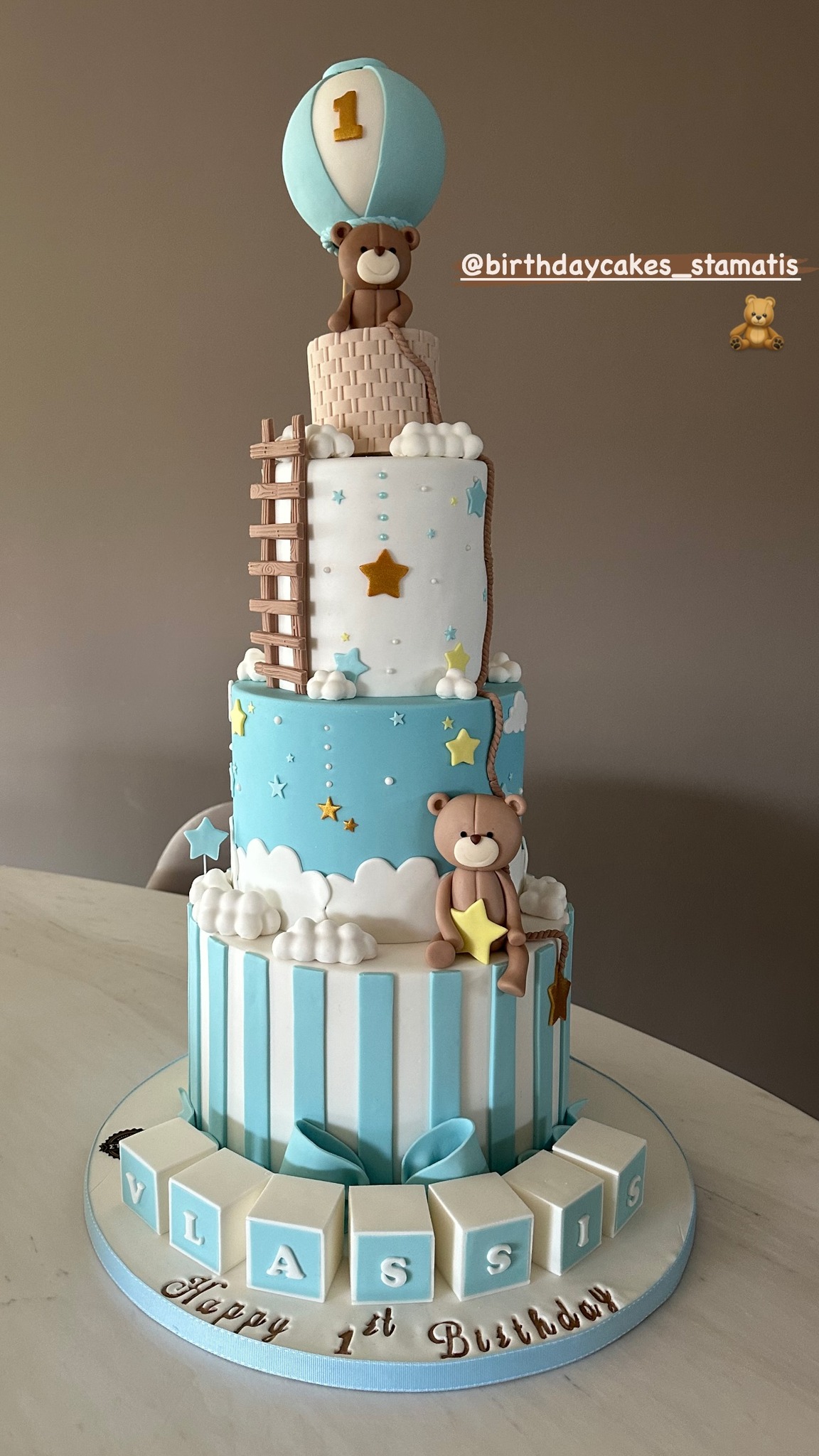 Η τούρτα για τα πρώτα γενέθλια του γιου της Κωνσταντίνας Σπυροπούλου