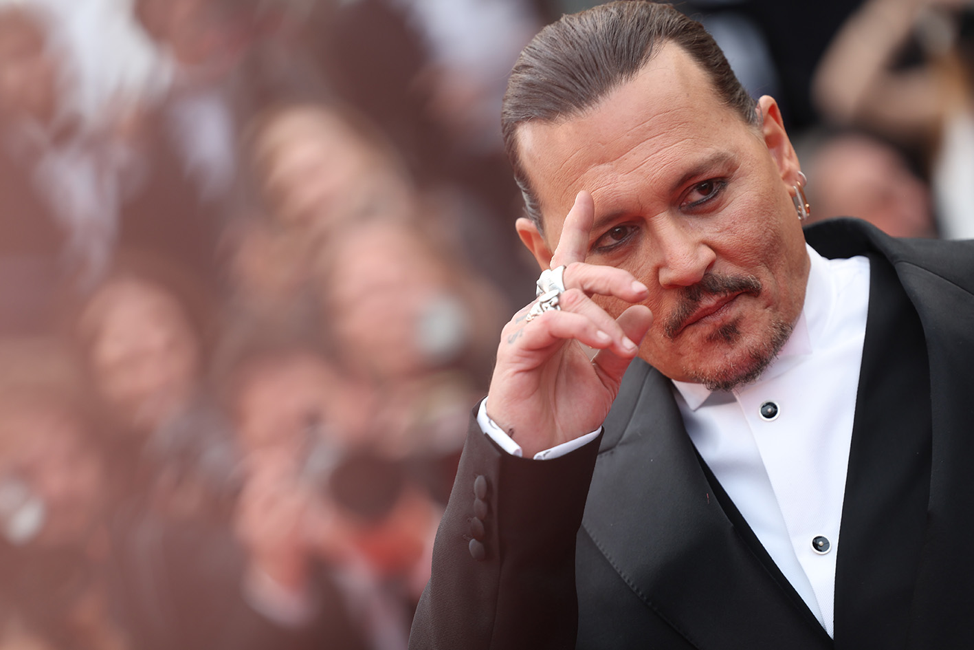 O Johnny Depp παρευρέθηκε στην πρώτη προβολή της ταινίας "Jeanne du Barry" στην Τελετή Έναρξης του 76ου Ετήσιου Φεστιβάλ των Κανών στο Palais des Festivals στις16.5.2023.