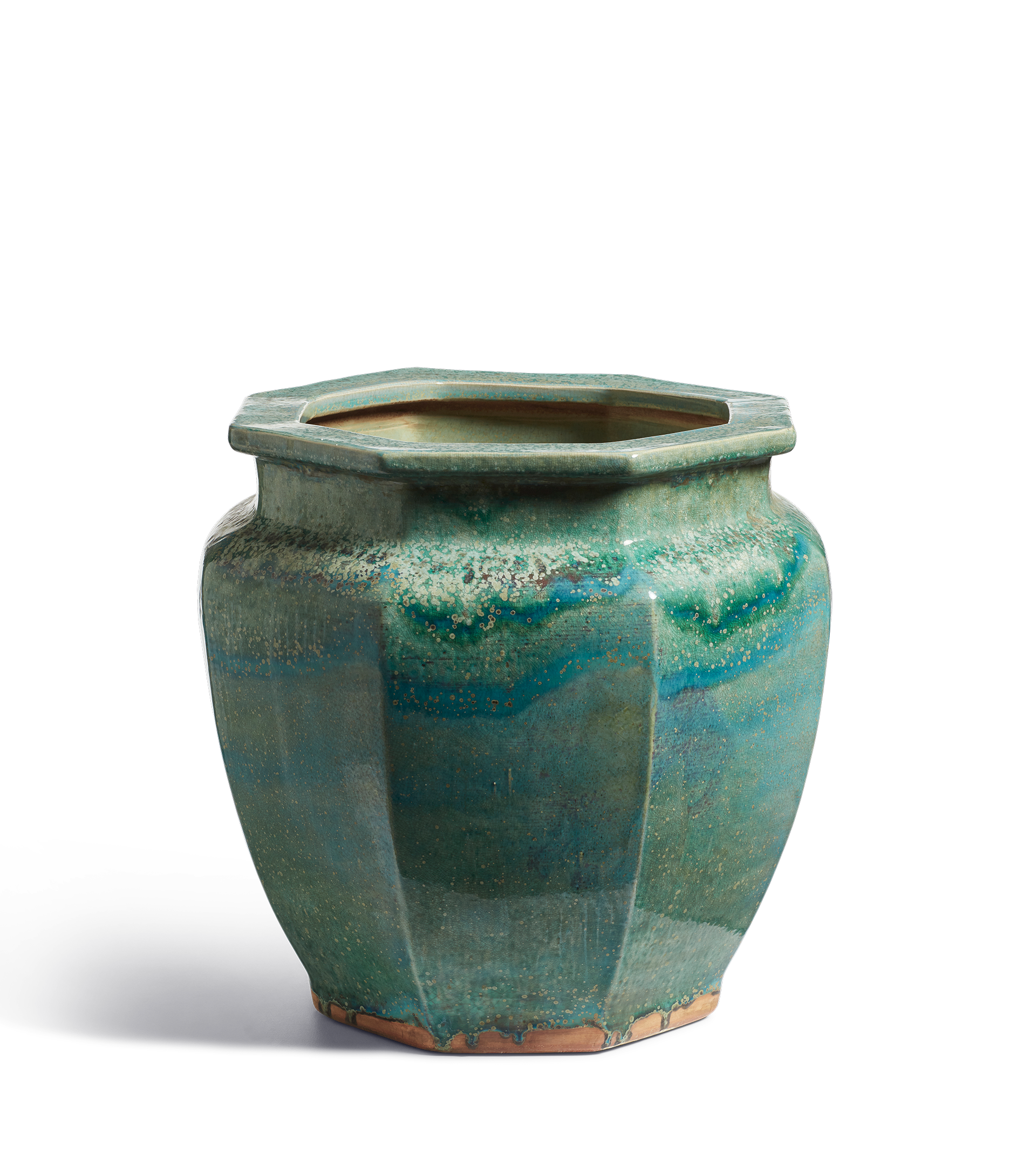 Γλάστρα πράσινη σε μορφή αντίκας.