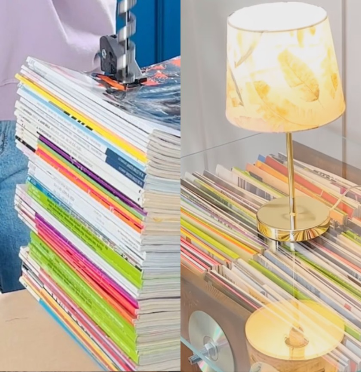 DIY τραπεζάκι από παλιά περιοδικά