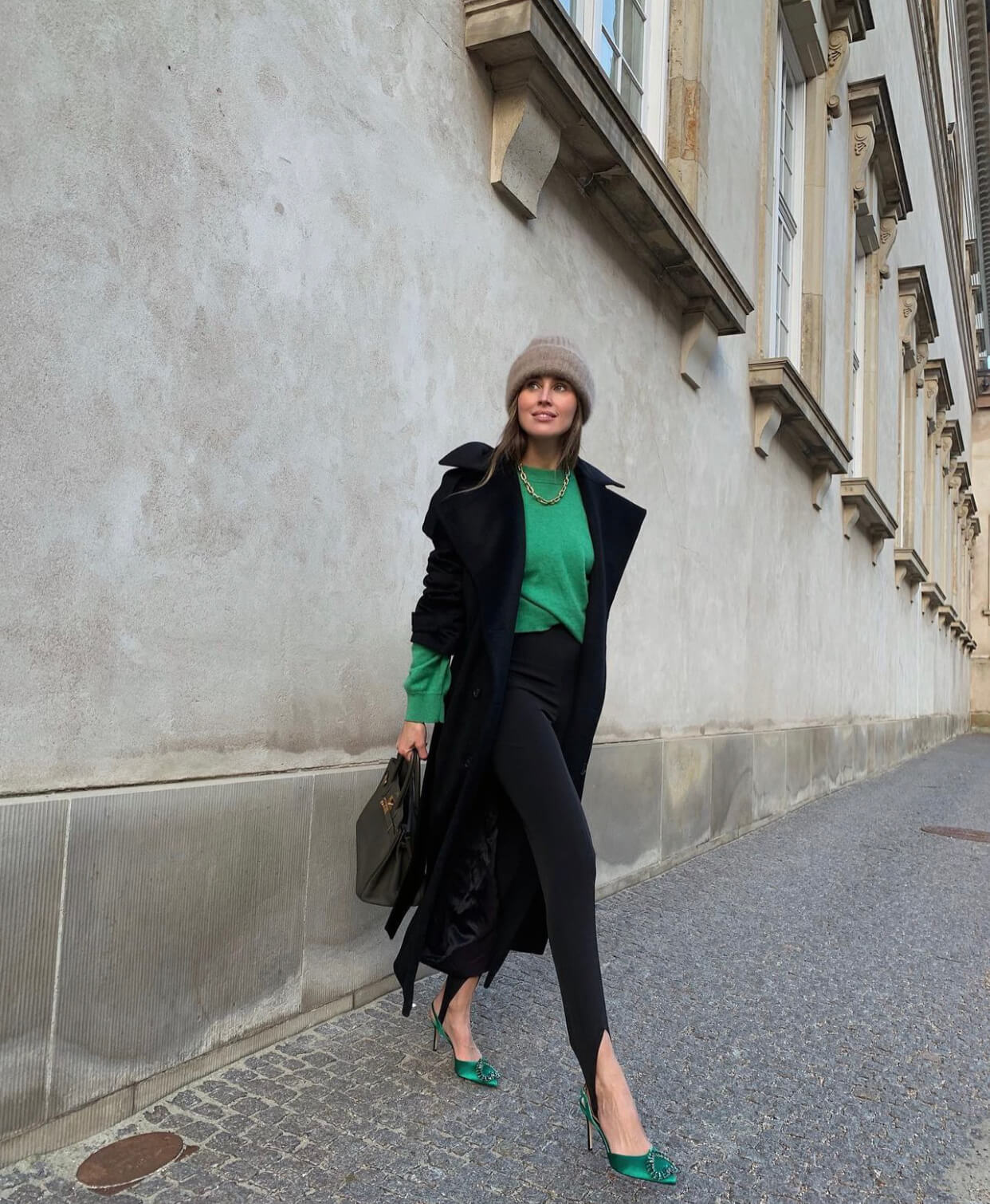 Χειμωνιάτικο σύνολο με κολάν και παλτό