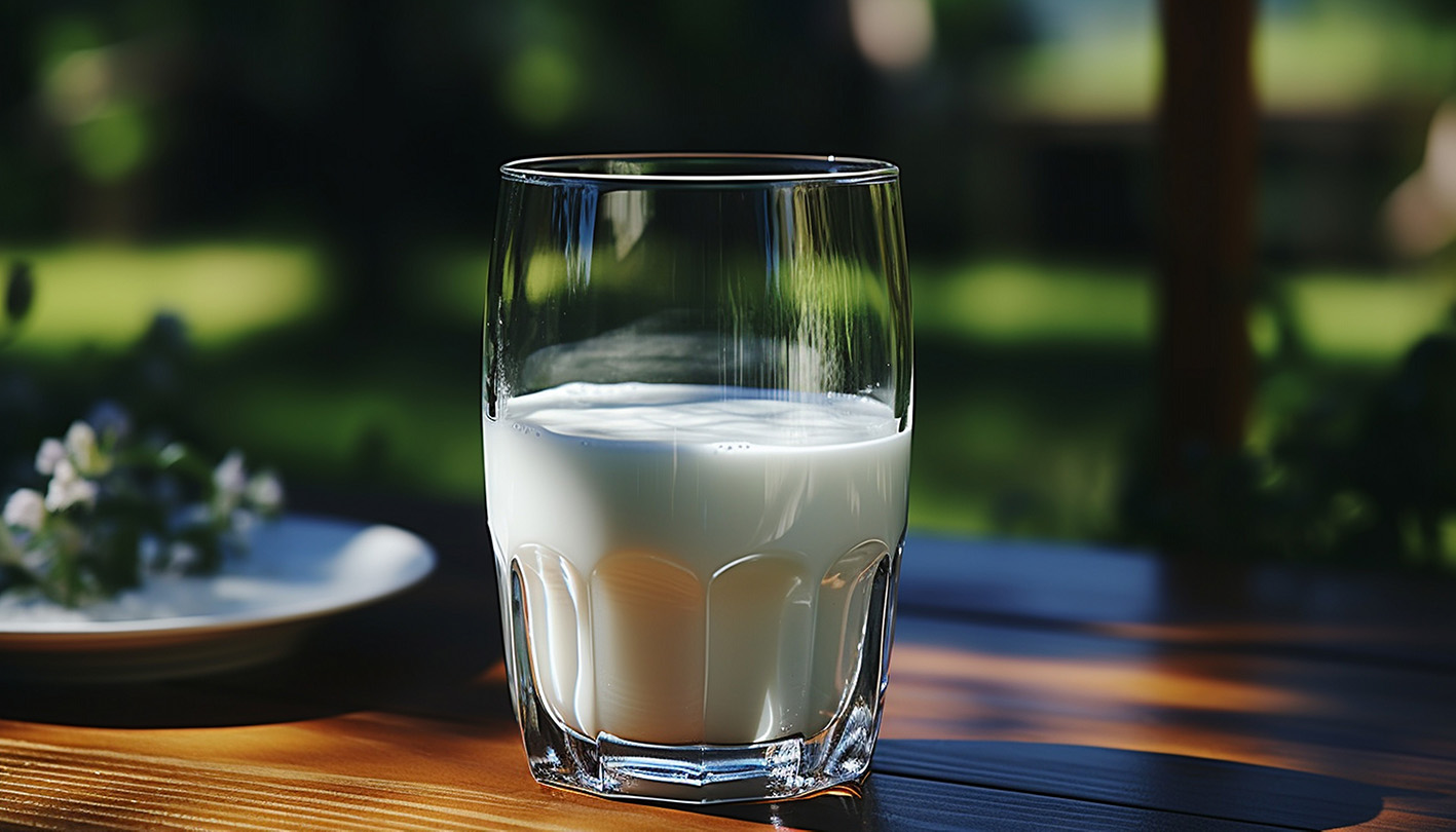 Ένα ποτήρι γάλα στη φύση