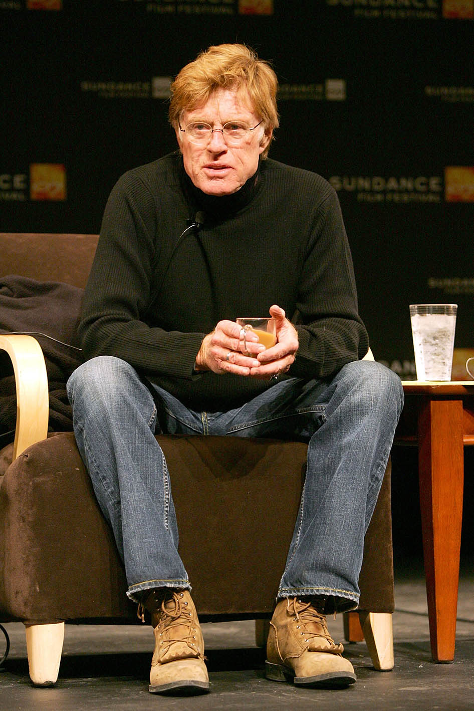 O ιδρυτής του Κινηματογραφικού Sundance Festival, Robert Redford απευθύνεται στους δημοσιογράφους στην πρώτη ημέρα του φεστιβάλ το 2007, στο Eygptian Theatre, Park City, Utah.