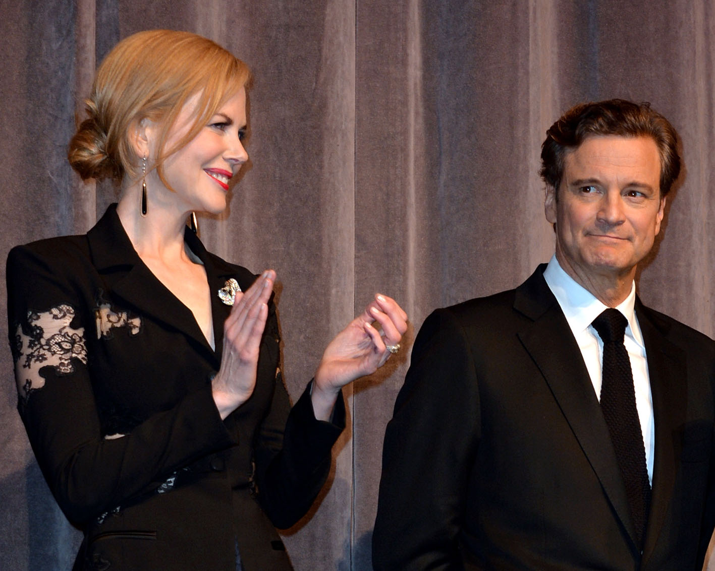 Οι ηθοποιοί Nicole Kidman και Colin Firth στην πρεμιέρα της ταινίας "The Railway Man" κατά τη διάρκεια του Φεστιβάλ Κινηματογράφου του Τoronto 2013.