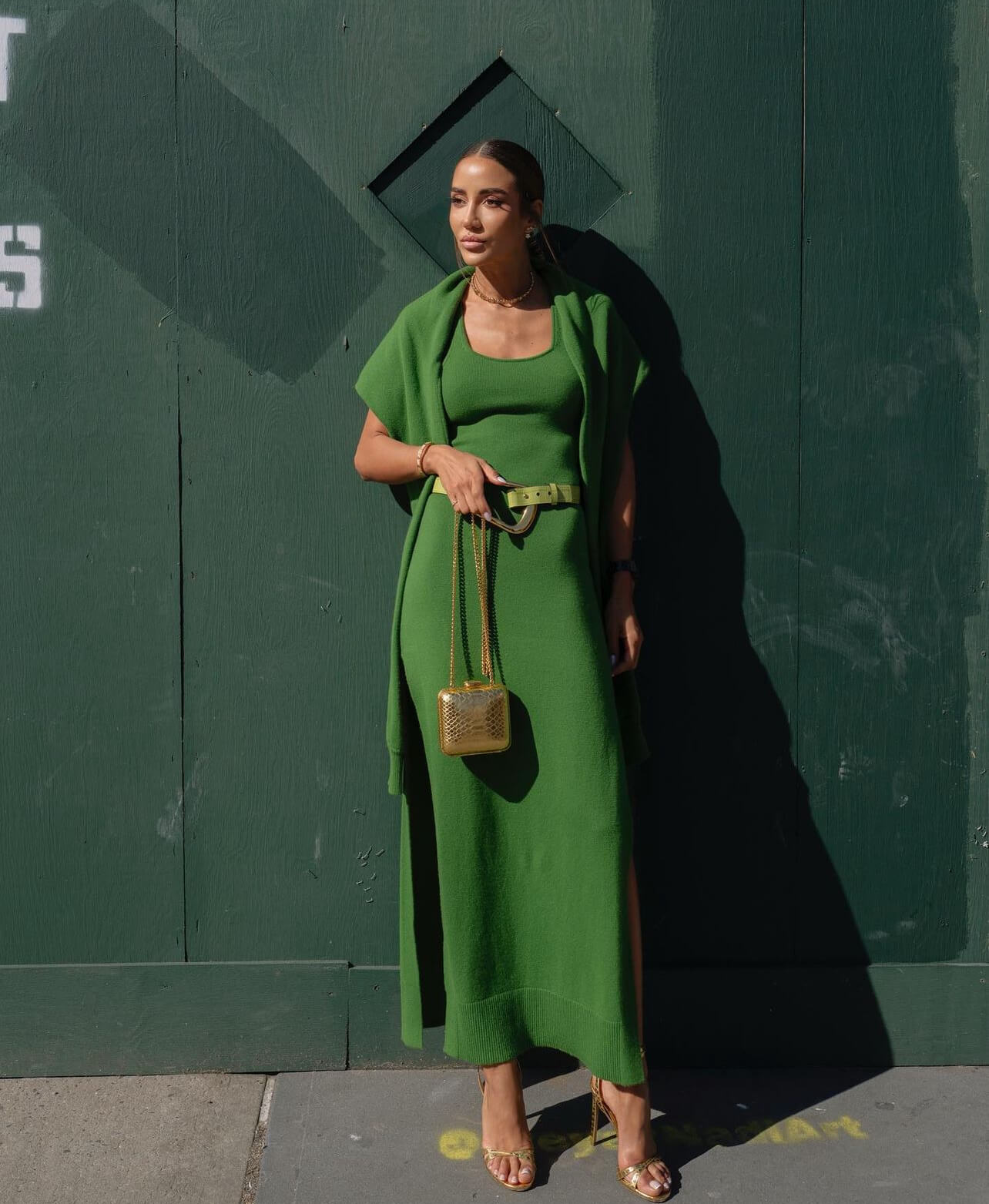 Πράσινο πλεκτό φόρεμα