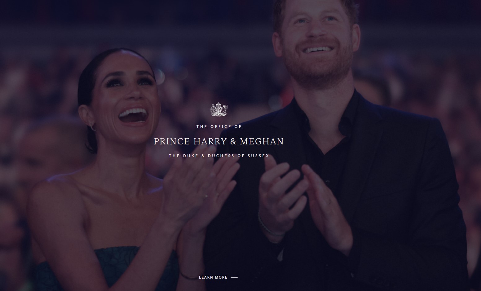 Η πρώτη σελίδα του site του Harry και της Meghan