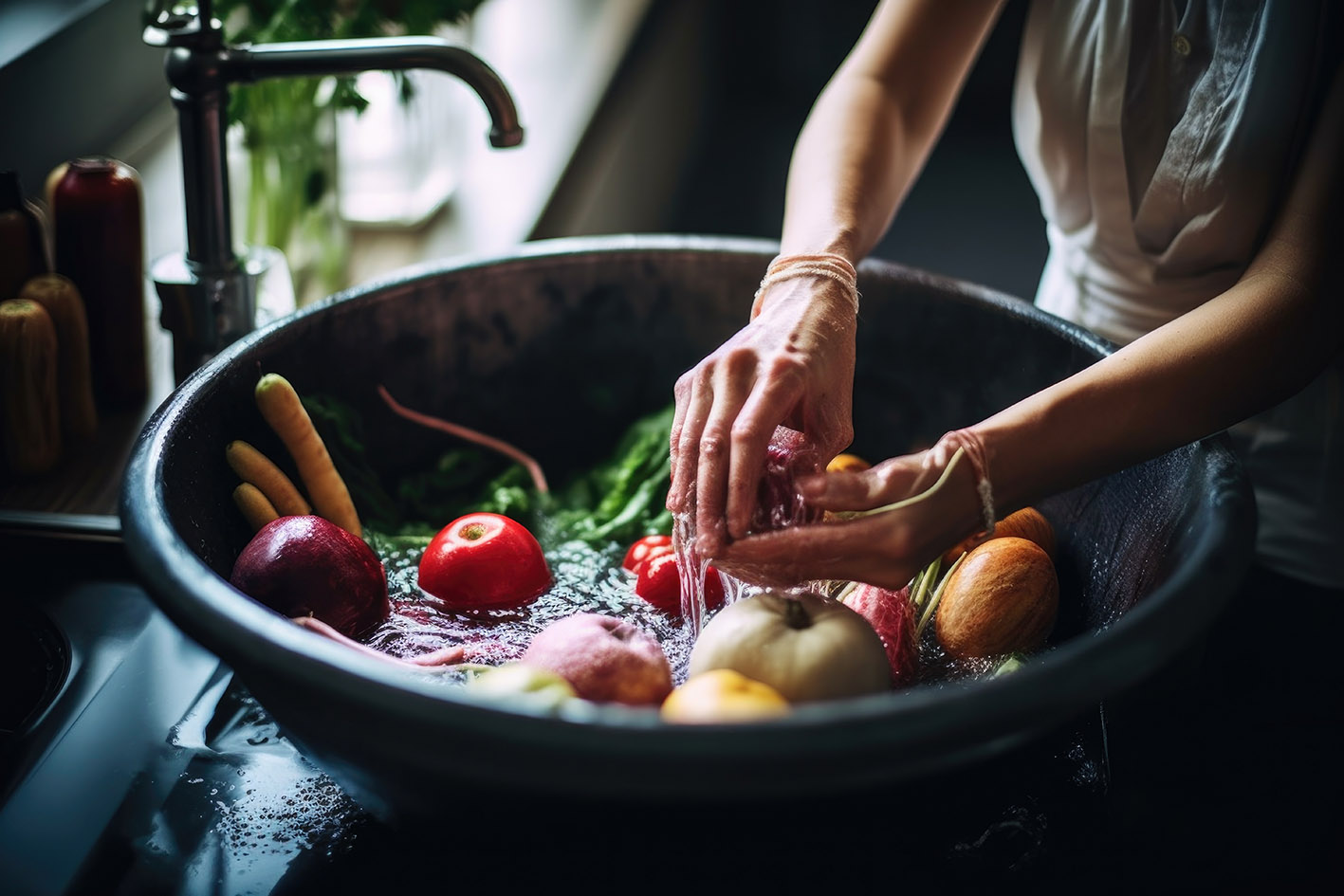 Πλένουμε φρούτα και λαχανικά