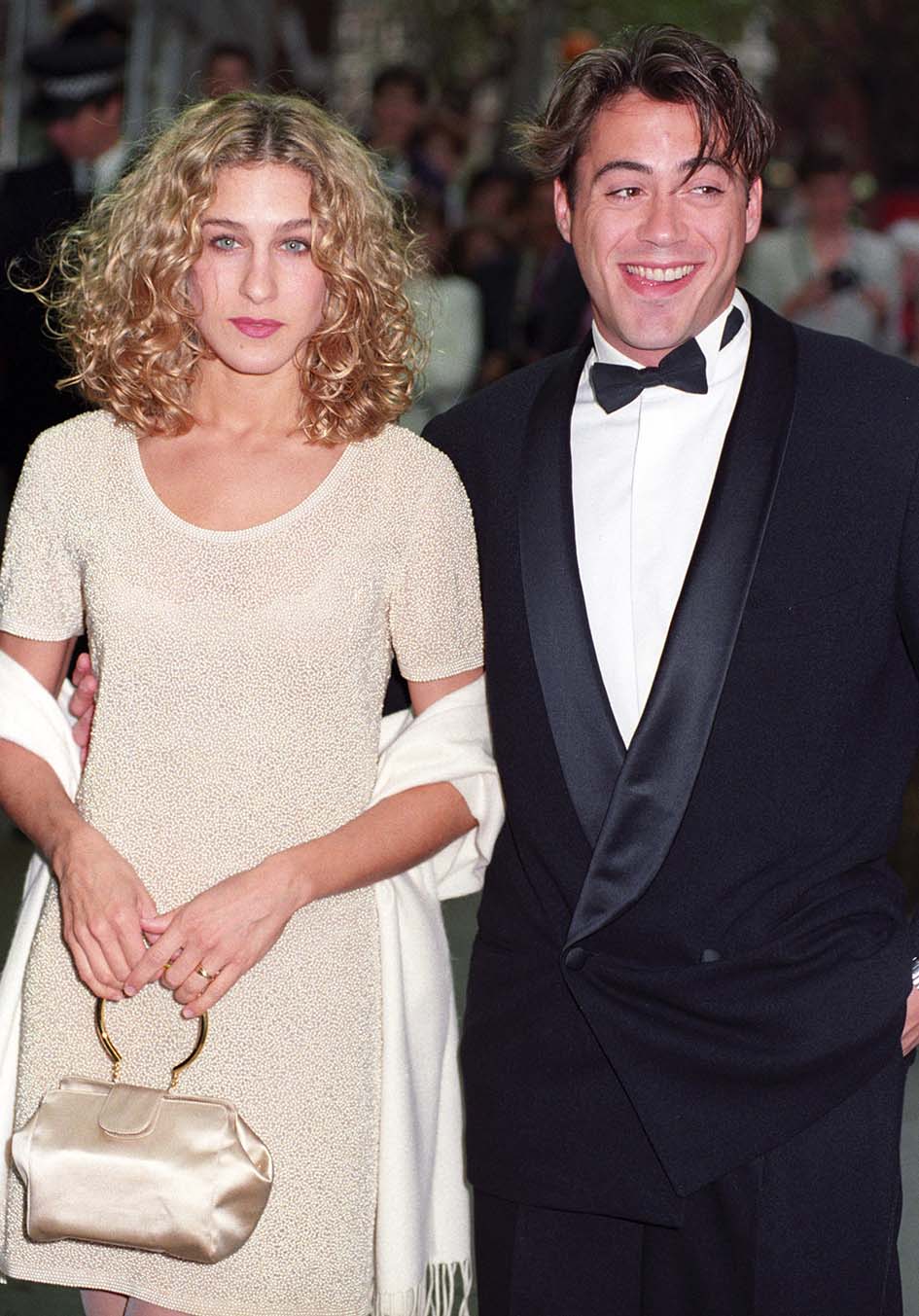 O Robert Downey Jr. και η Sarah Jessica Parker στην πρεμιέρα στο Λονδίνο της ταινίας "L.A. Story" το 1991.