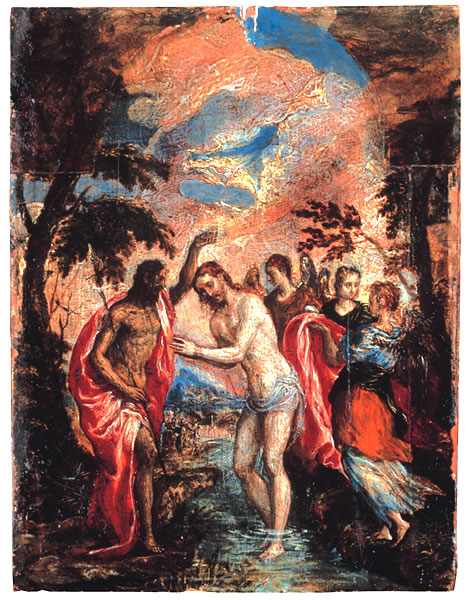 Η βάπτιση του Χριστού (1567), του Δομήνικου Θεοτοκόπουλου (El Greco). (Βυζαντινή και Μεταβυζαντινή Συλλογή)