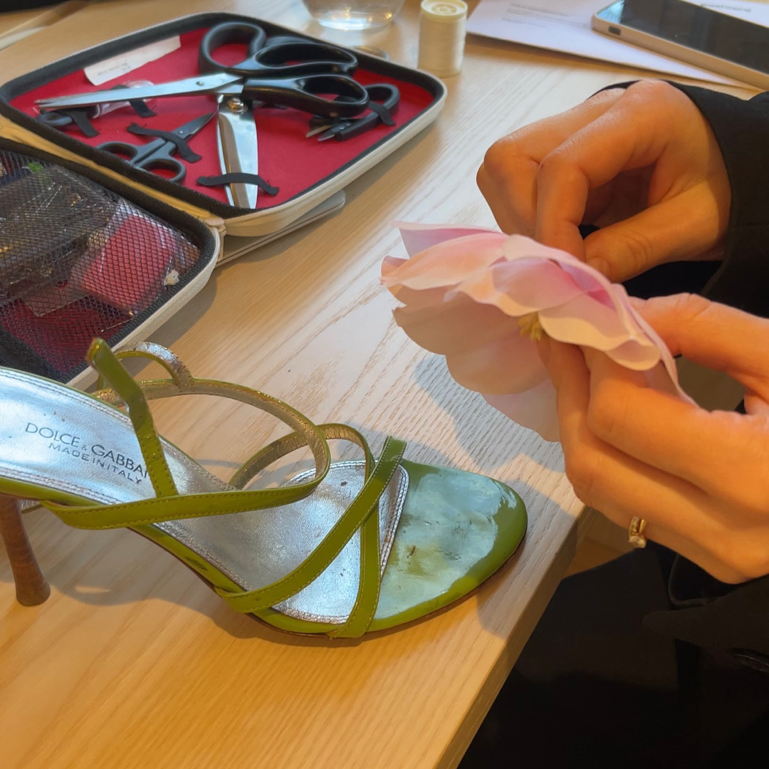 πέδιλα με 3d λουλούδια