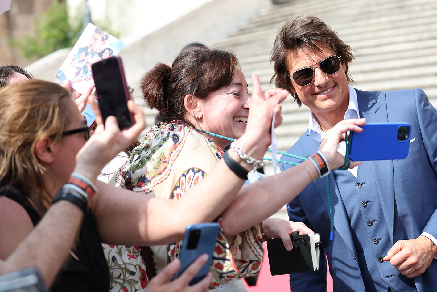 O Tom Cruise για τις ανάγκες της ταινίας "Mission: Impossible - Dead Reckoning Part One" βρέθηκε στη Ρώμη στις 19 Ιουνίου 2023.