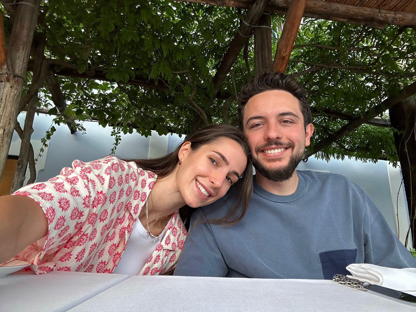 O πρίγκιπας διάδοχος Hussein της Ιορδανίας και η σύζυγός του Rajwa