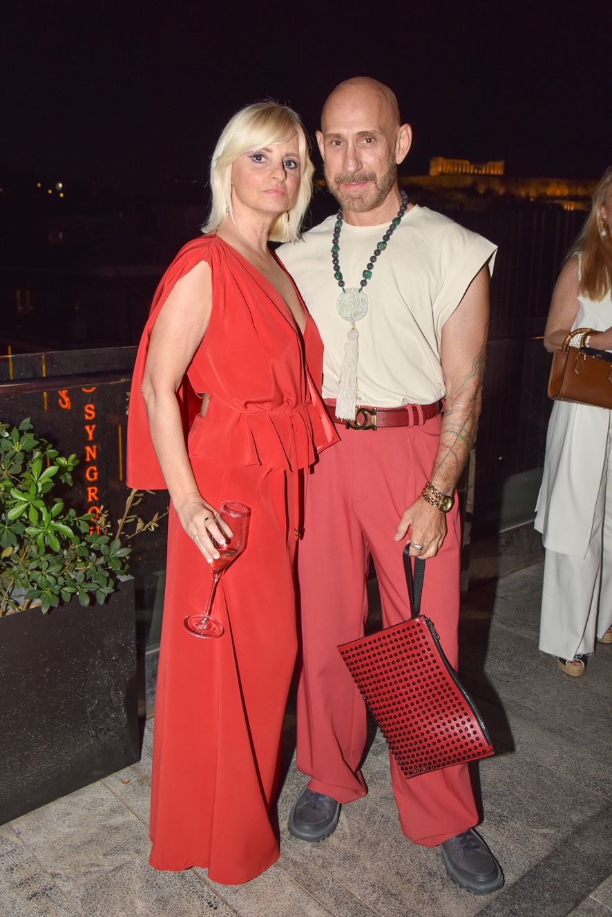 Η Χαρά Λεμπέση και ο εικαστικός Ευάγγελος.