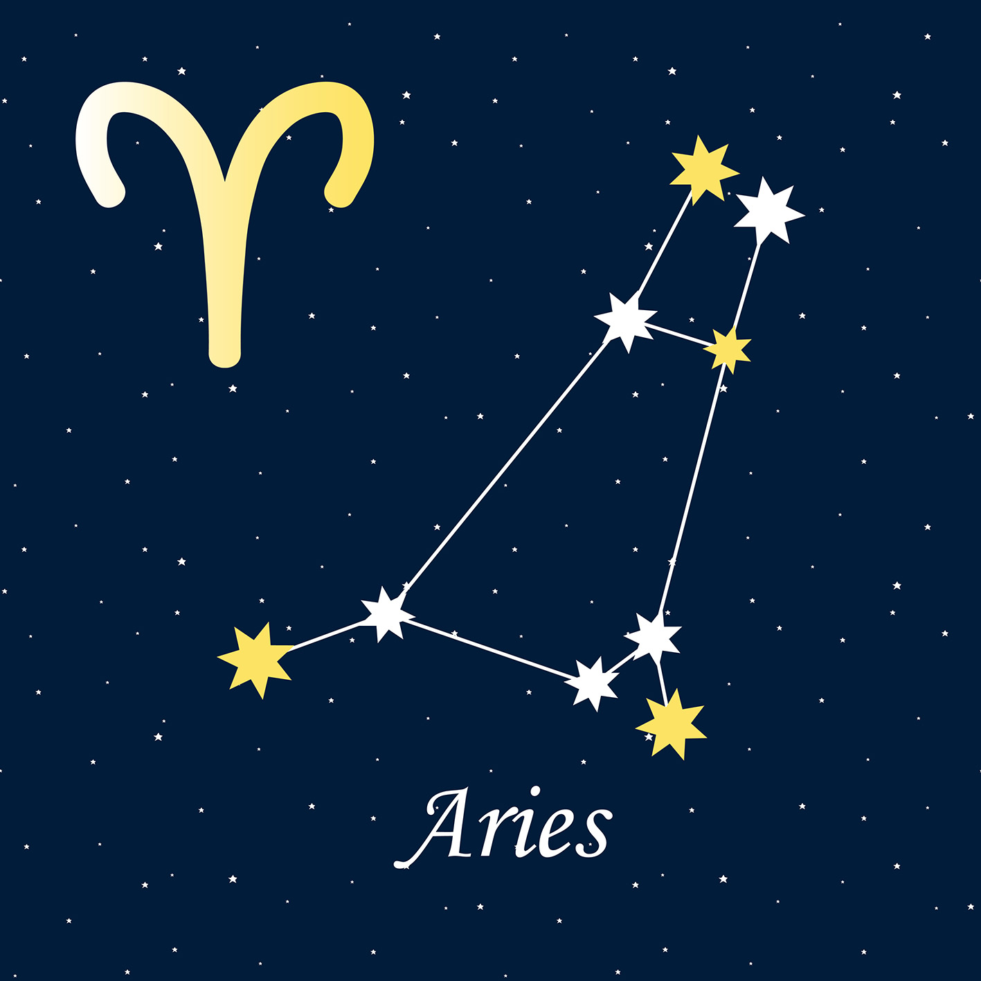 Ζωδιακές προβλέψεις. Το ζώδιο Κριός απεικόνιση σκίτσο.